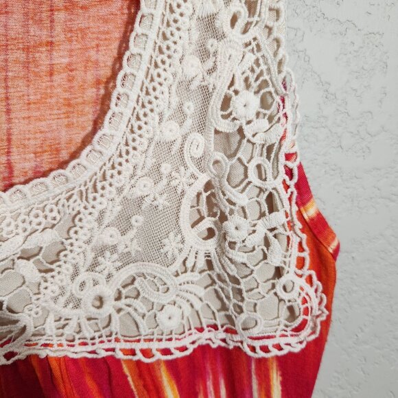 Only Nine Tank Top Womens Petite Small Tie Dye Lace Boho Sleeveless Coquette - Picture 3 of 8